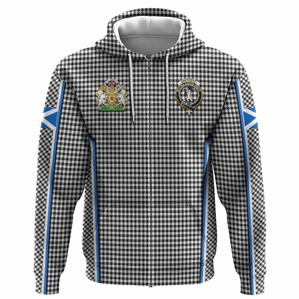 Shepherd Tartan Crest Hoodie Scotland Coat of Arm Flag Style - Tartan Vibes Clothing