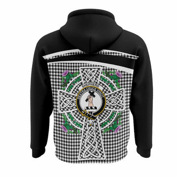 Shepherd Tartan Crest Hoodie Scottish Thistle Celtic Cross Alba Gu Brath