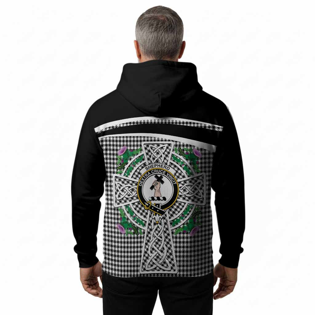 Shepherd Tartan Crest Hoodie Scottish Thistle Celtic Cross Alba Gu Brath