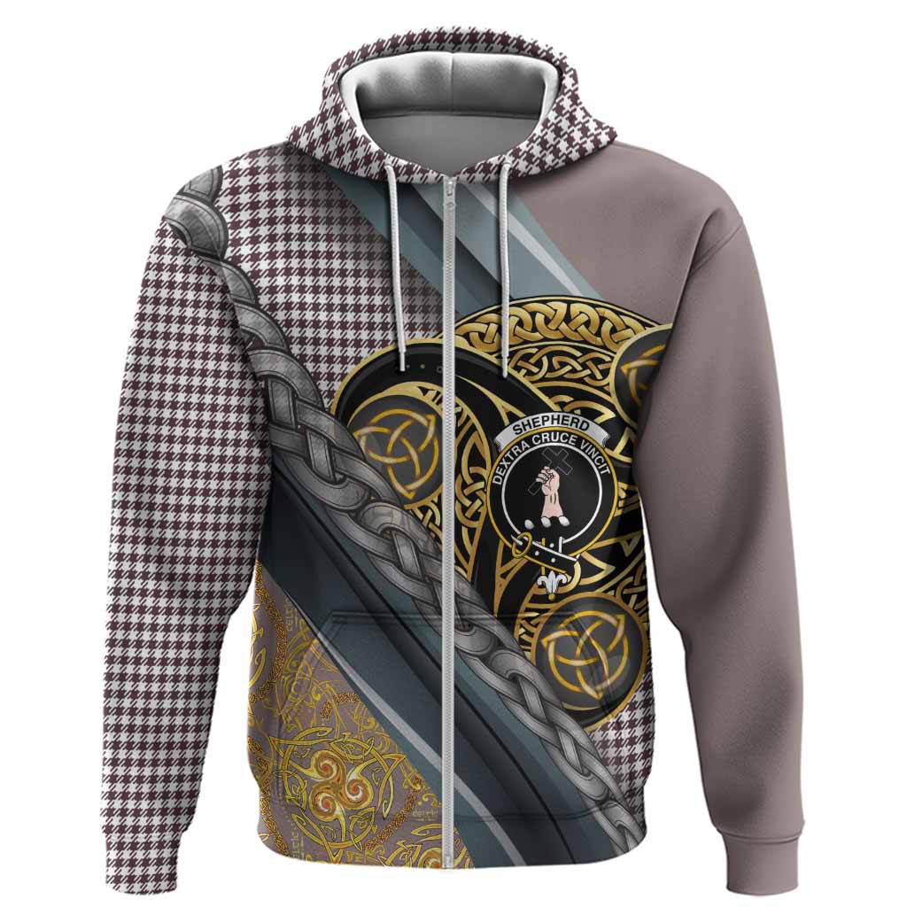 Shepherd Tartan Crest Hoodie Scottish Triskele Celtic