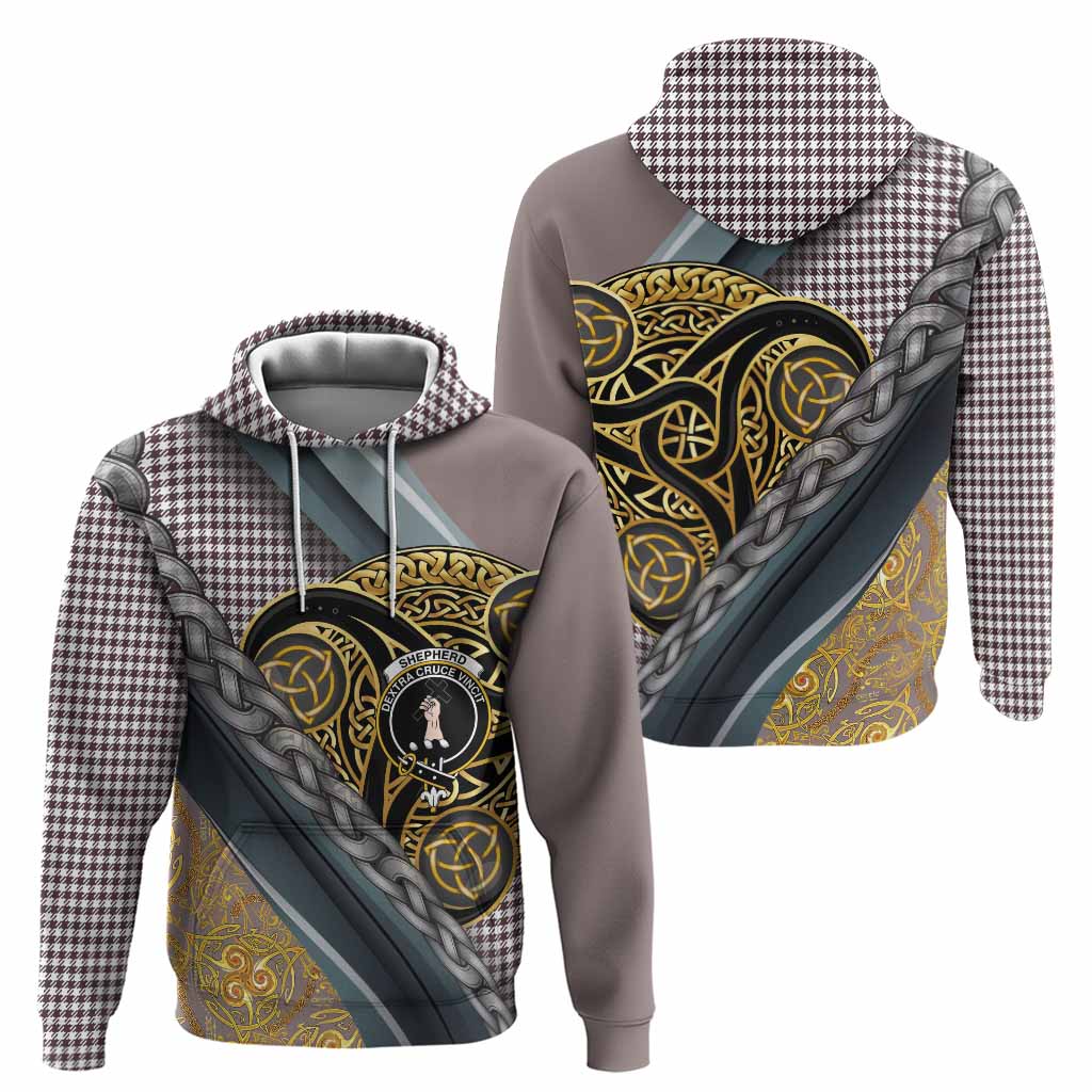 Shepherd Tartan Crest Hoodie Scottish Triskele Celtic