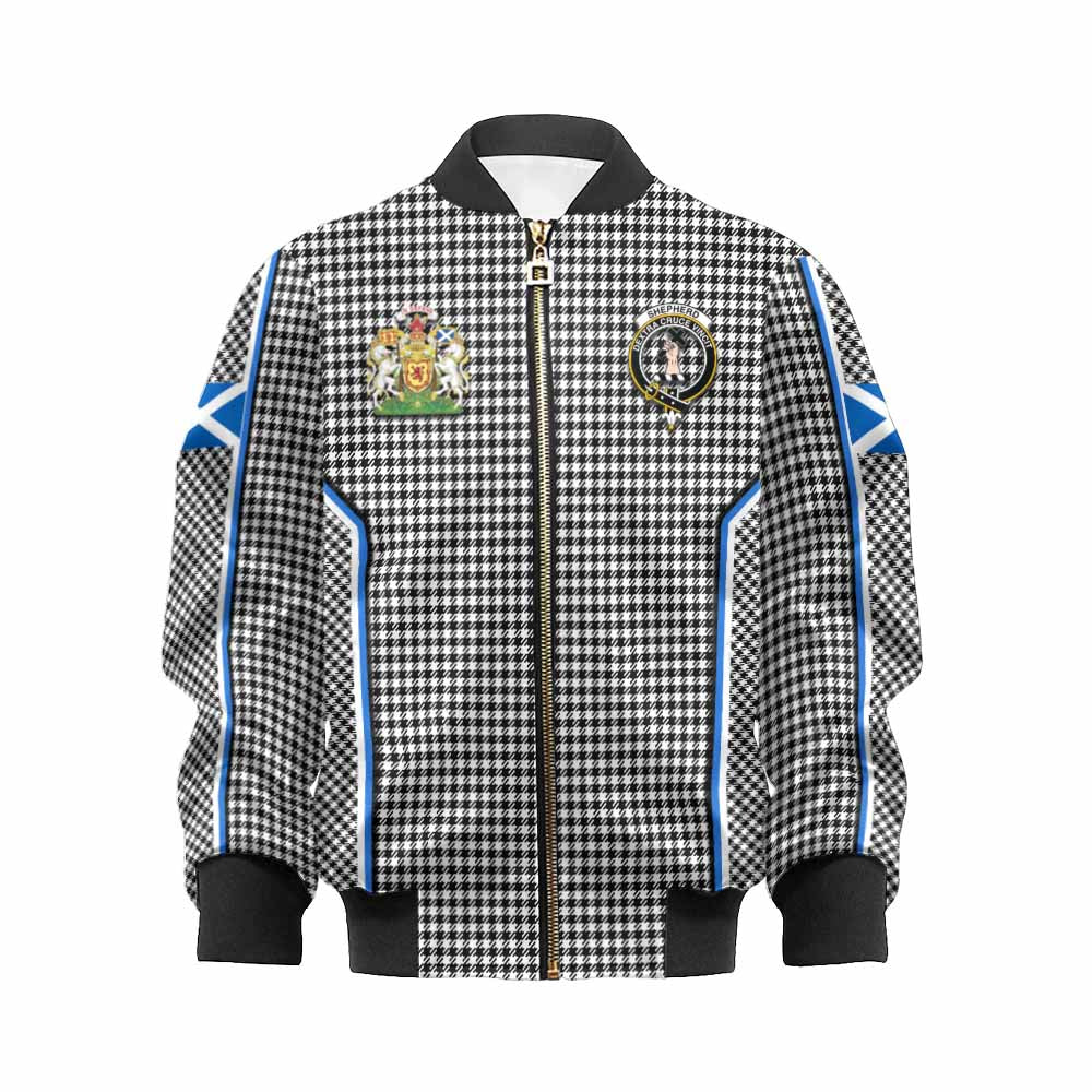 Shepherd Tartan Crest Kid Bomber Jacket Scotland Coat of Arm Flag Style - Tartan Vibes Clothing