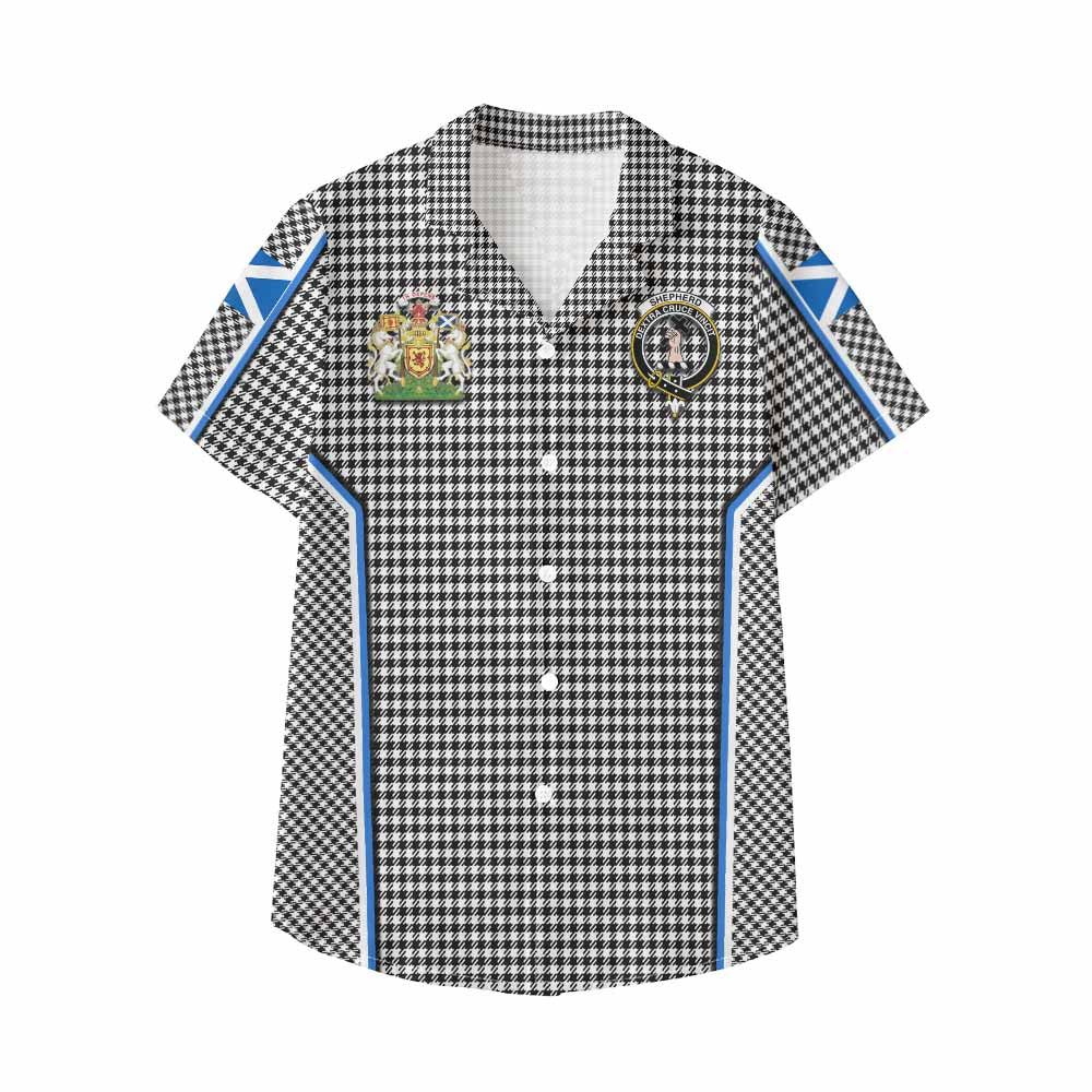 Shepherd Tartan Crest Kid Hawaiian Shirt Scotland Coat of Arm Flag Style - Tartan Vibes Clothing
