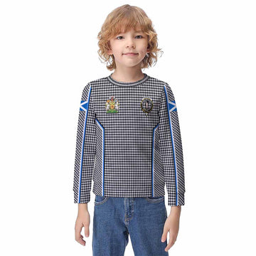 Shepherd Tartan Crest Kid Knitted Sweatshirt Scotland Coat of Arm Flag Style - Tartan Vibes Clothing