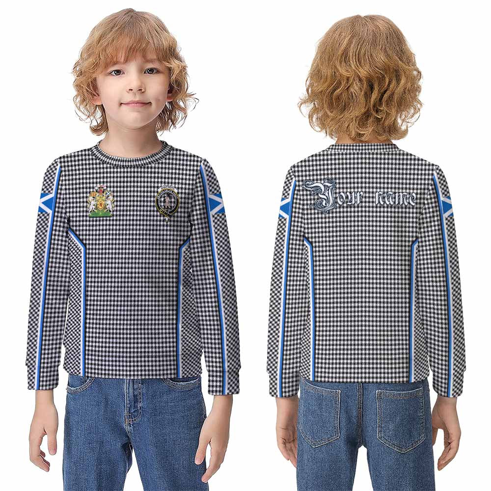 Shepherd Tartan Crest Kid Knitted Sweatshirt Scotland Coat of Arm Flag Style - Tartan Vibes Clothing