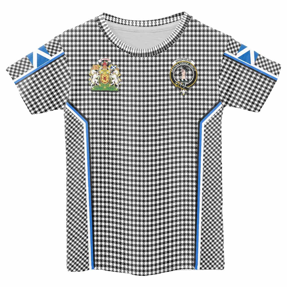 Shepherd Tartan Crest Kid T-shirt Scotland Coat of Arm Flag Style - Tartan Vibes Clothing
