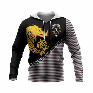 Shepherd Tartan Crest Knitted Hoodie Legendary Dragon Knot Half Style