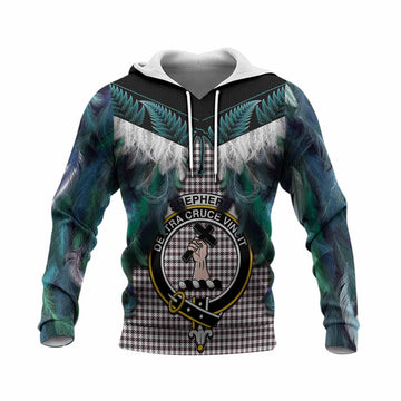 Shepherd Tartan Crest Knitted Hoodie New Zealand Maori Korowai Cloak