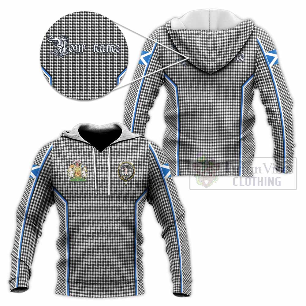 Shepherd Tartan Crest Knitted Hoodie Scotland Coat of Arm Flag Style - Tartan Vibes Clothing