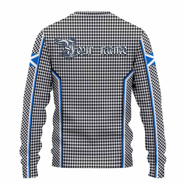 Shepherd Tartan Crest Knitted Sweater Scotland Coat of Arm Flag Style