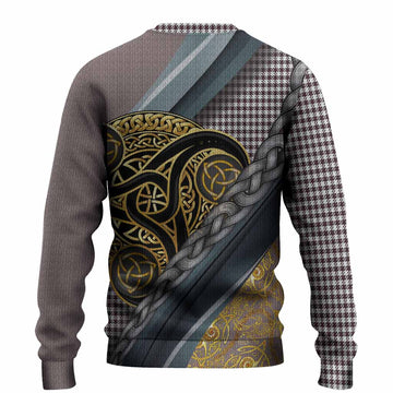 Shepherd Tartan Crest Knitted Sweater Scottish Triskele Celtic