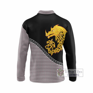 Shepherd Tartan Crest Long Sleeve Polo Shirt Legendary Dragon Knot Half Style