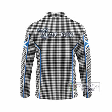 Shepherd Tartan Crest Long Sleeve Polo Shirt Scotland Coat of Arm Flag Style