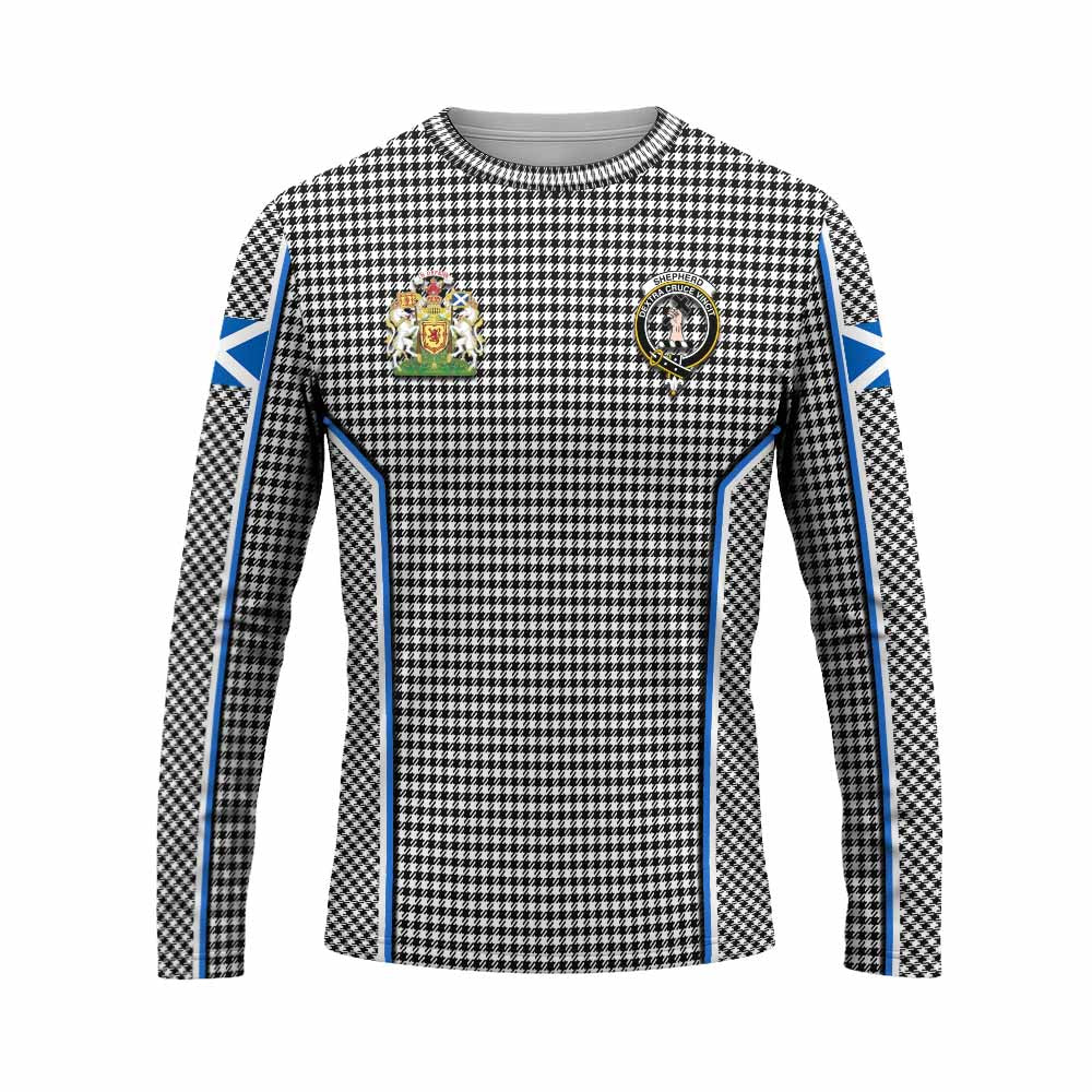 Shepherd Tartan Crest Long Sleeve T-Shirt Scotland Coat of Arm Flag Style - Tartan Vibes Clothing