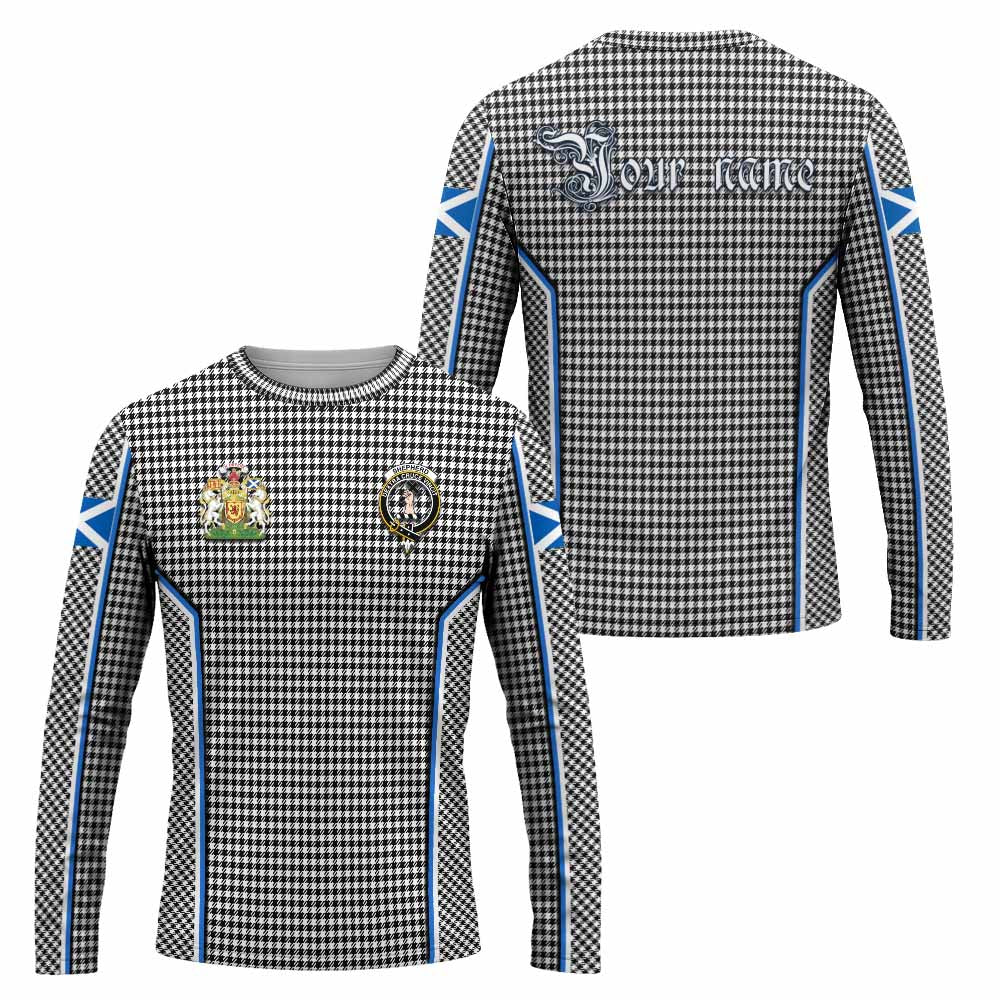 Shepherd Tartan Crest Long Sleeve T-Shirt Scotland Coat of Arm Flag Style - Tartan Vibes Clothing