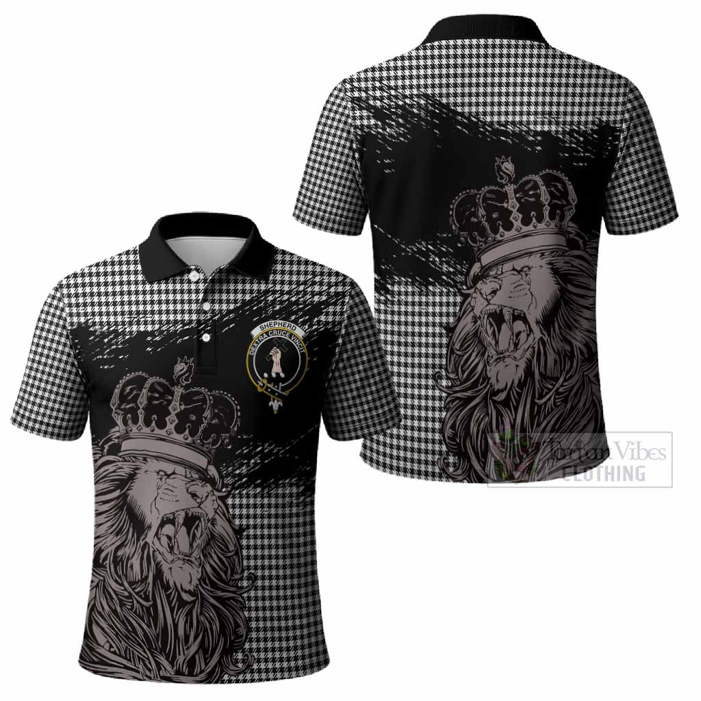 Shepherd Tartan Crest Polo Shirt Crowned Lion Heritage Style