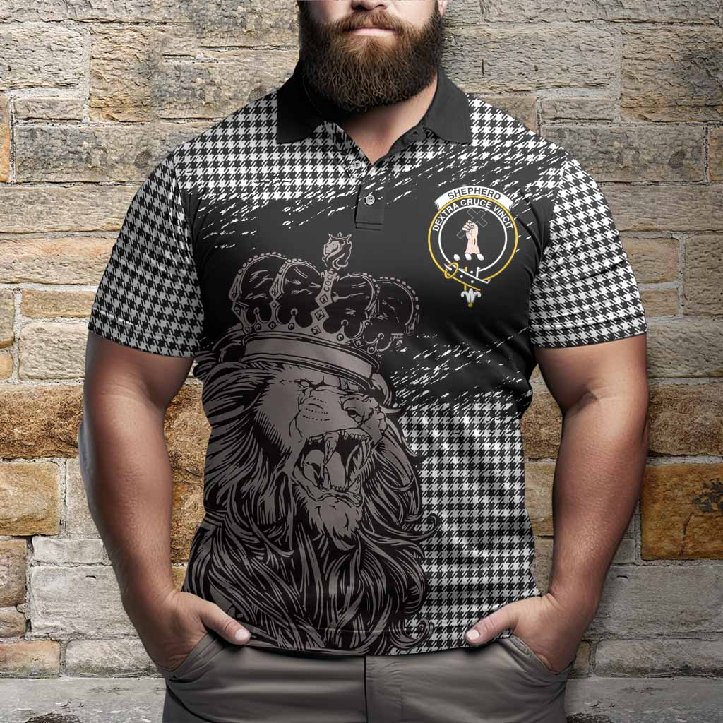 Shepherd Tartan Crest Polo Shirt Crowned Lion Heritage Style