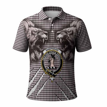 Shepherd Tartan Crest Polo Shirt Ferocious Lion Style
