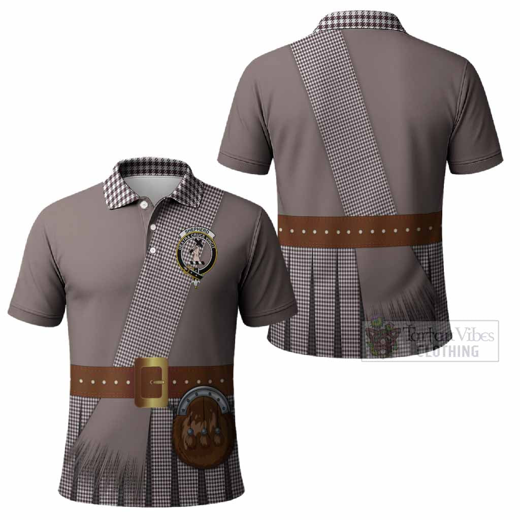 Shepherd Tartan Crest Polo Shirt Kilt Costume Style