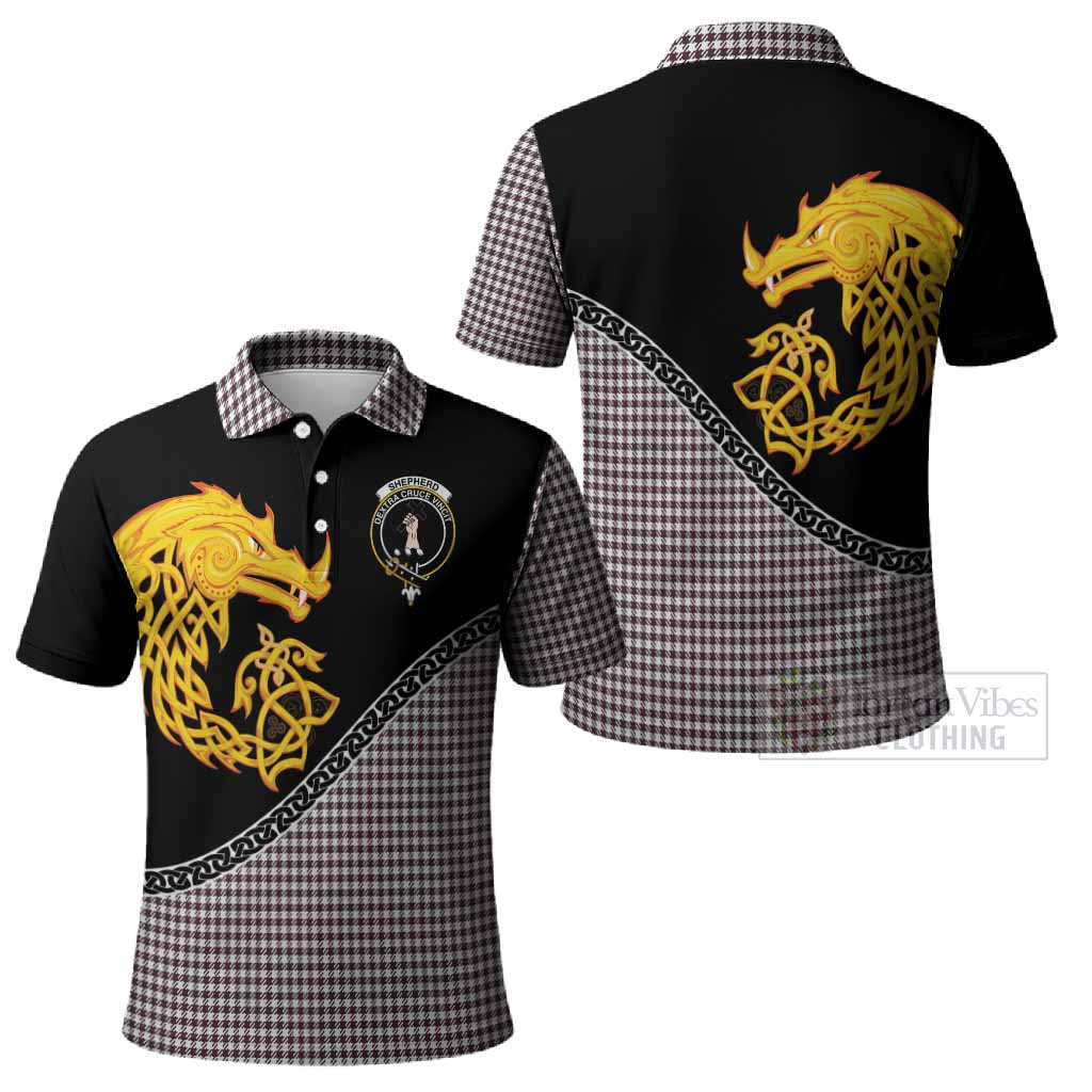 Shepherd Tartan Crest Polo Shirt Legendary Dragon Knot Half Style