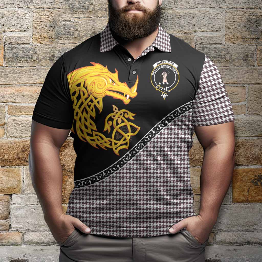 Shepherd Tartan Crest Polo Shirt Legendary Dragon Knot Half Style