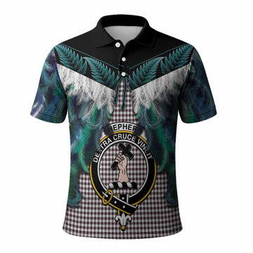 Shepherd Tartan Crest Polo Shirt New Zealand Maori Korowai Cloak