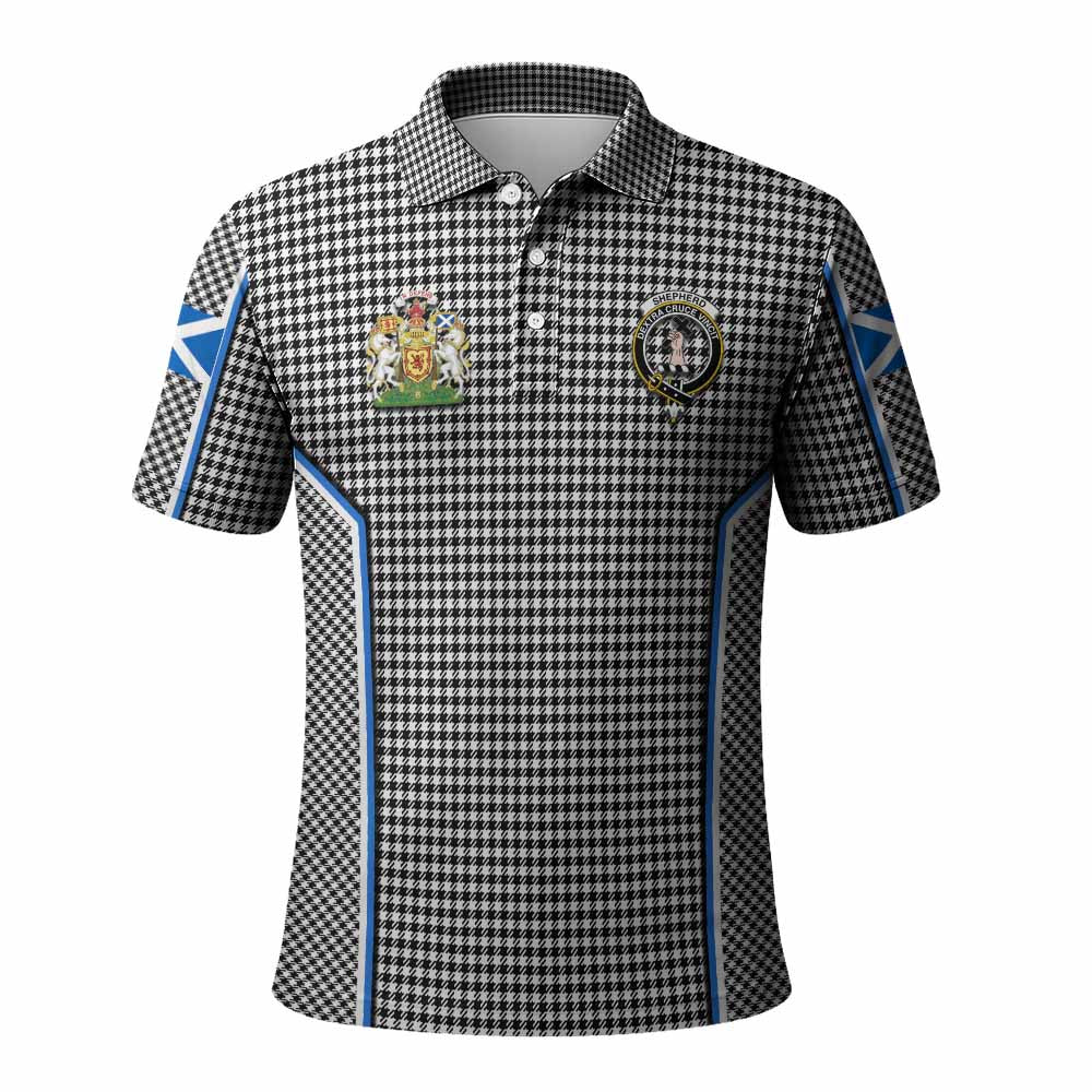 Shepherd Tartan Crest Polo Shirt Scotland Coat of Arm Flag Style - Tartan Vibes Clothing