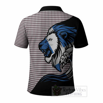 Shepherd Tartan Crest Polo Shirt Scottish Golden Lions Wave Flow