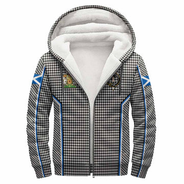 Shepherd Tartan Crest Sherpa Hoodie Scotland Coat of Arm Flag Style