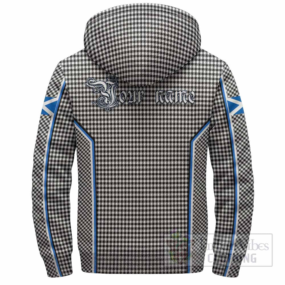Shepherd Tartan Crest Sherpa Hoodie Scotland Coat of Arm Flag Style - Tartan Vibes Clothing