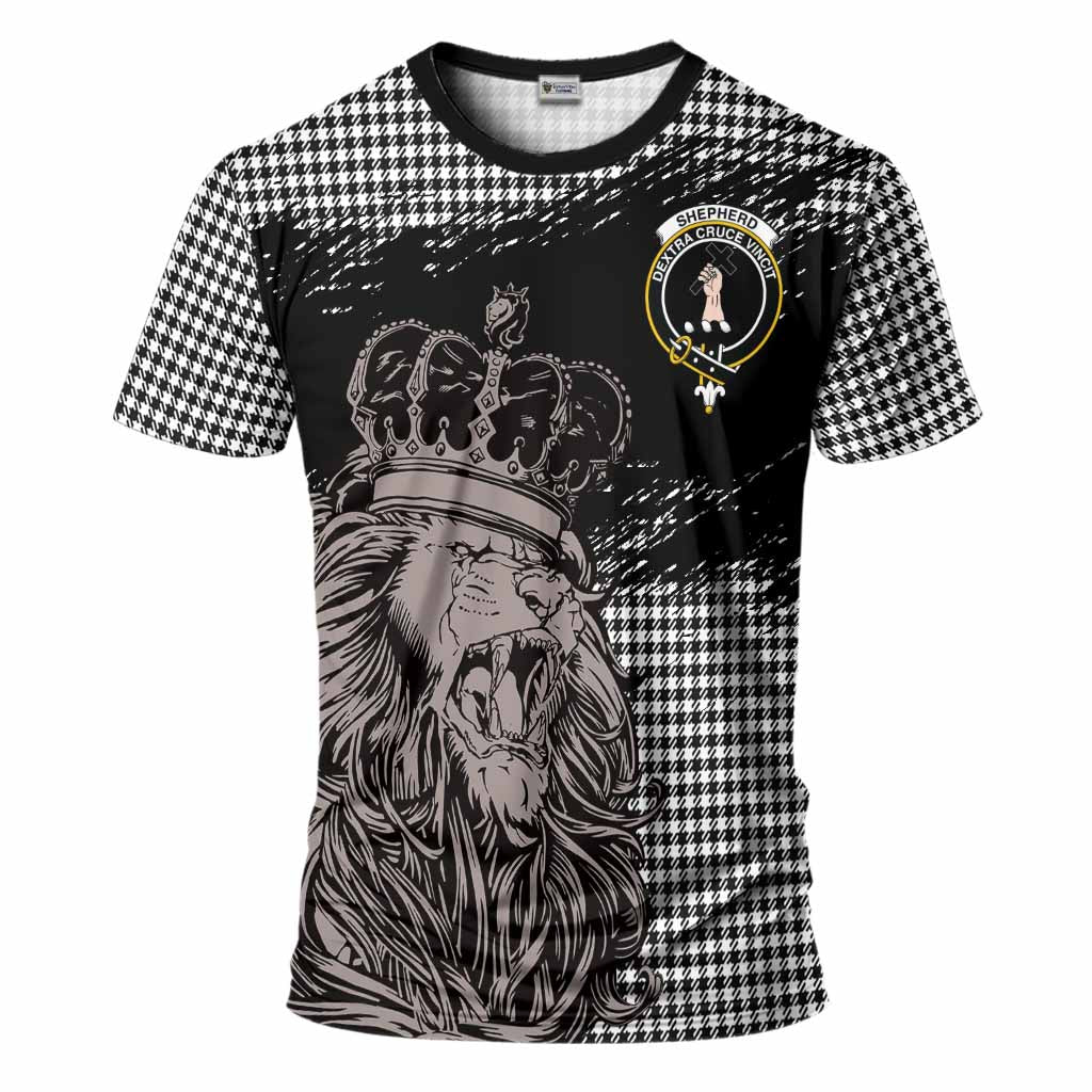 Shepherd Tartan Crest T-Shirt Crowned Lion Heritage Style