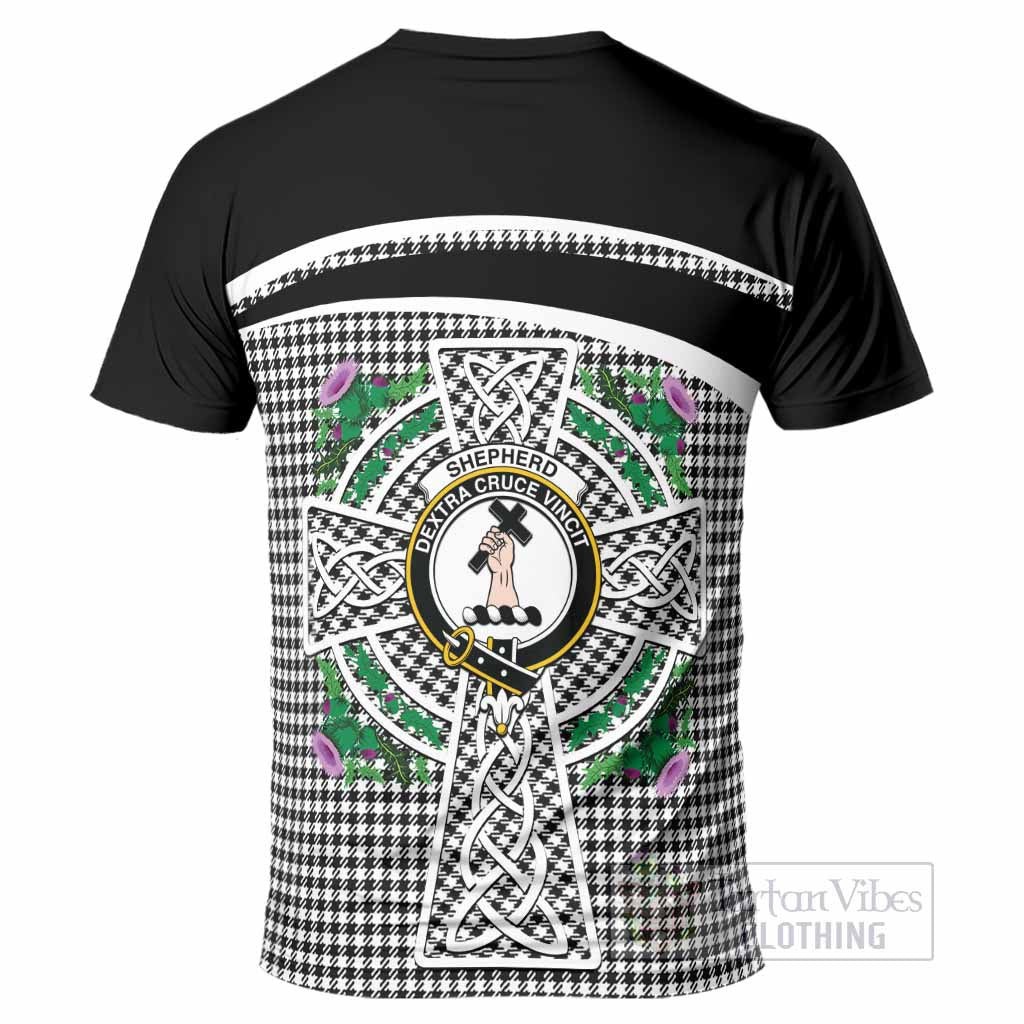 Shepherd Tartan Crest T-Shirt Scottish Thistle Celtic Cross Alba Gu Brath