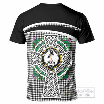 Shepherd Tartan Crest T-Shirt Scottish Thistle Celtic Cross Alba Gu Brath