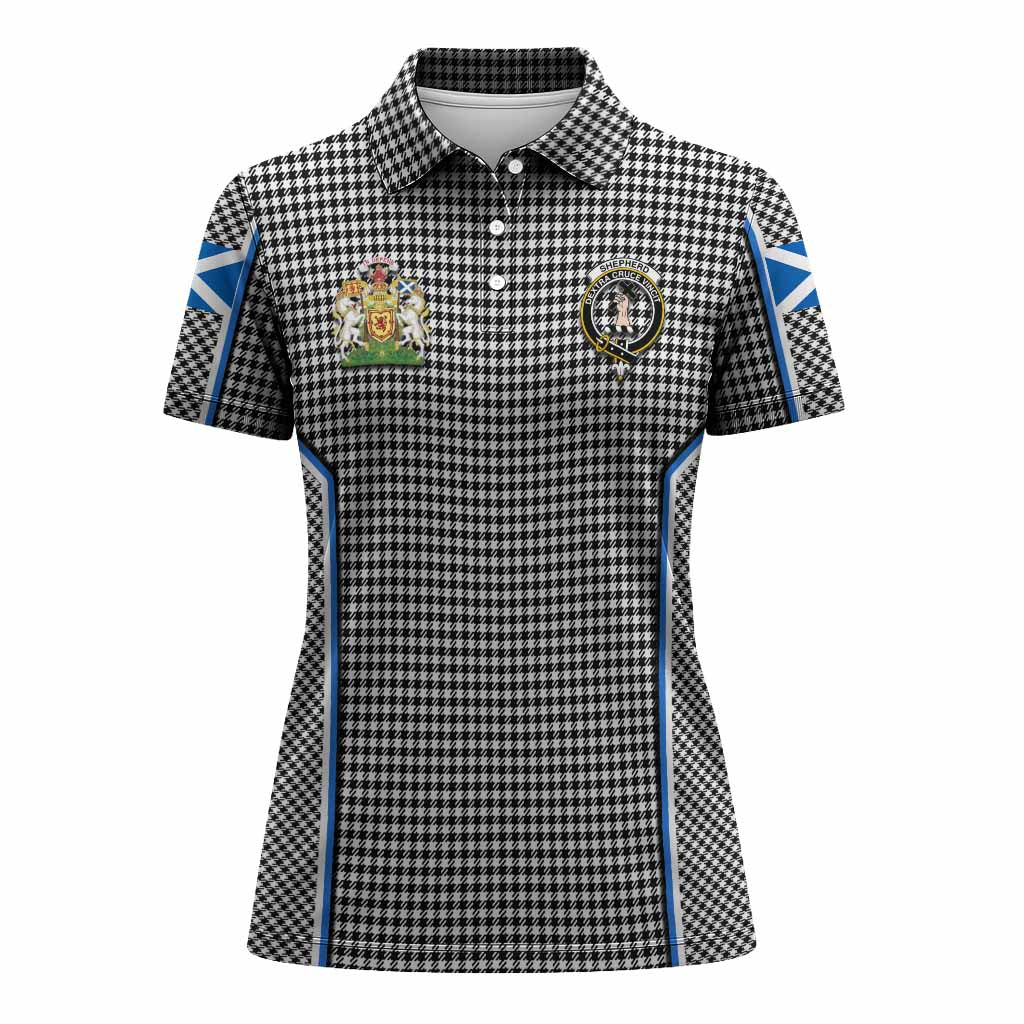 Shepherd Tartan Crest Women's Polo Shirt Scotland Coat of Arm Flag Style - Tartan Vibes Clothing