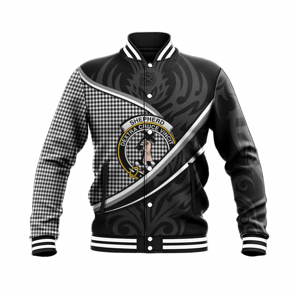 Shepherd Tartan Family Crest Baseball Jacket Celtic Scottish Thistle Floral - Tartan Vibes Clothing