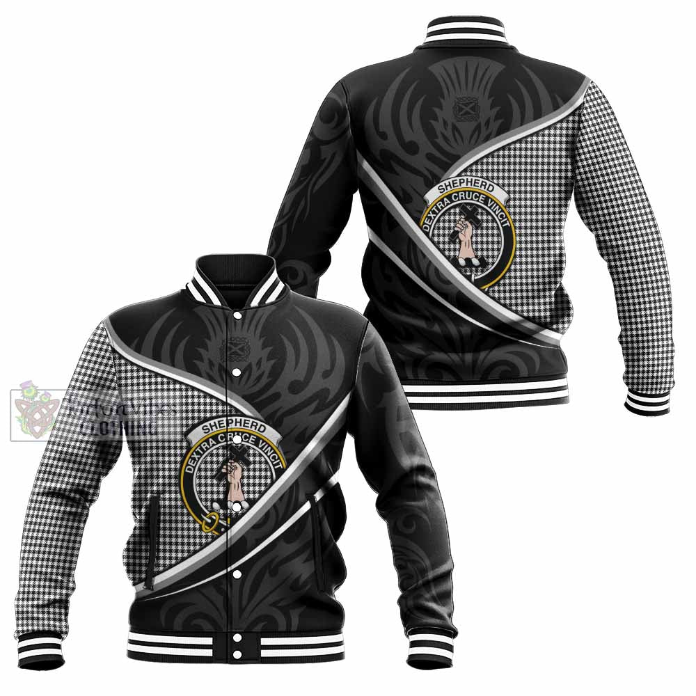Shepherd Tartan Family Crest Baseball Jacket Celtic Scottish Thistle Floral - Tartan Vibes Clothing