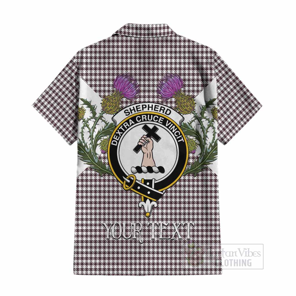Shepherd Tartan Family Crest Cotton Hawaiian Shirt Scottish Burns Night Thistle Floral
