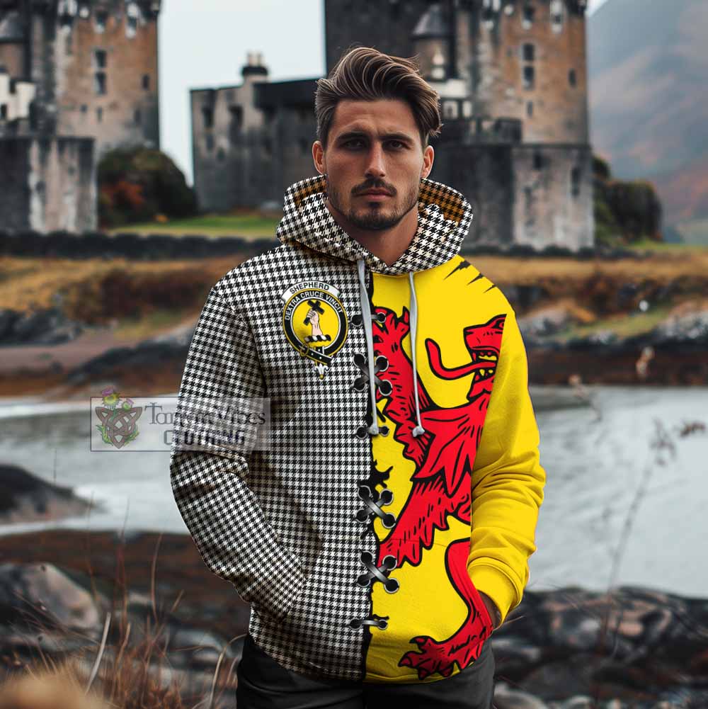 Shepherd Tartan Family Crest Cotton Hoodie Lion Rampant Honor - Tartan Vibes Clothing