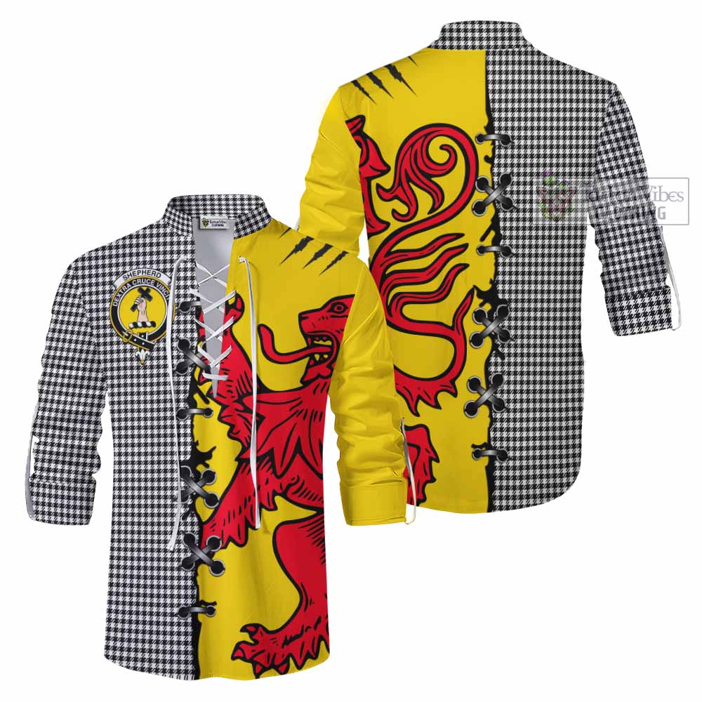 Shepherd Tartan Family Crest Ghillie Kilt Shirt Lion Rampant Honor - Tartan Vibes Clothing