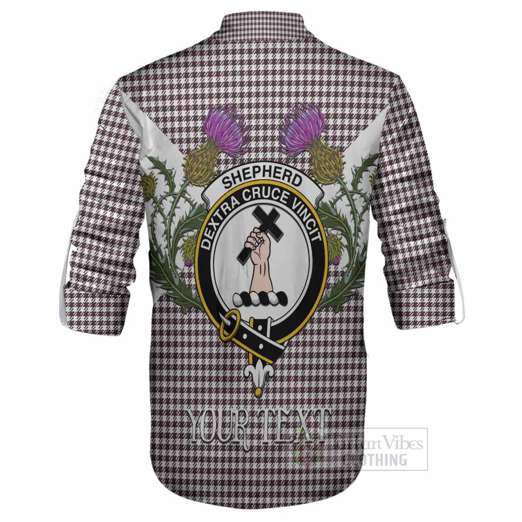 Shepherd Tartan Family Crest Ghillie Shirt Scottish Burns Night Thistle Floral