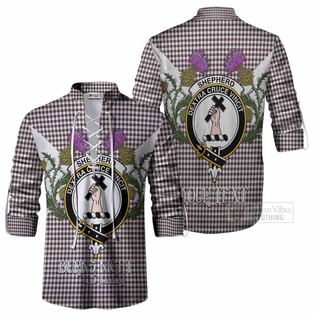 Shepherd Tartan Family Crest Ghillie Shirt Scottish Burns Night Thistle Floral