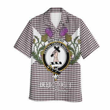 Shepherd Tartan Family Crest Hawaiian Shirt Scottish Burns Night Thistle Floral