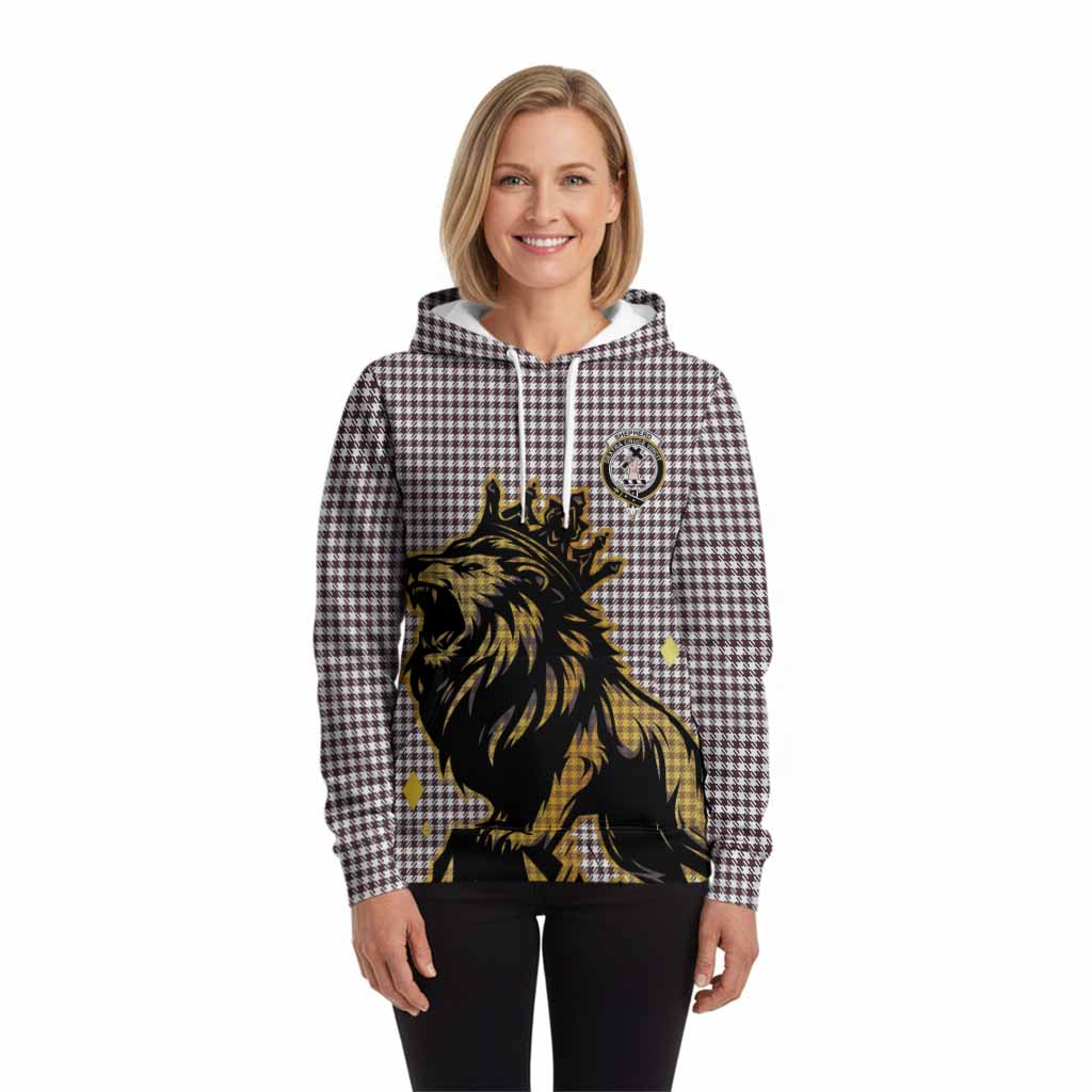 Shepherd Tartan Family Crest Hoodie Crowned Lion Roaring