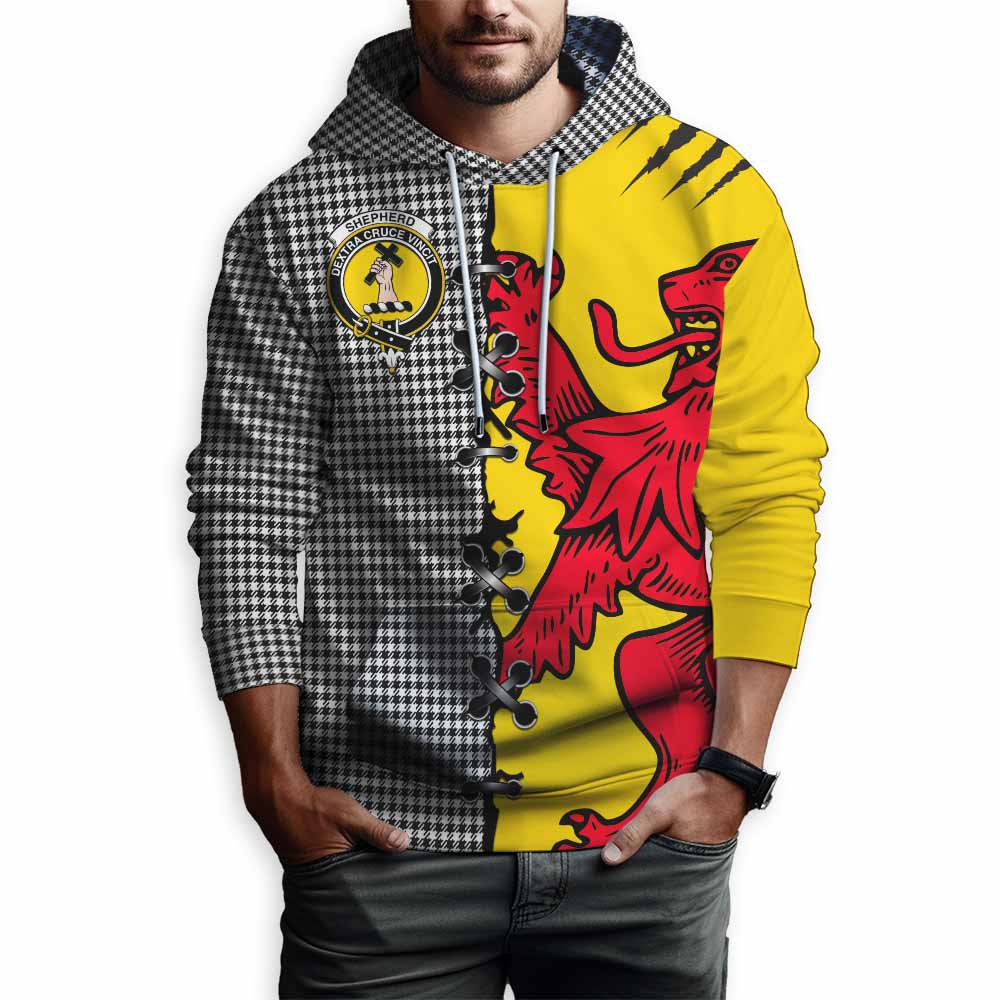 Shepherd Tartan Family Crest Hoodie Lion Rampant Honor - Tartan Vibes Clothing