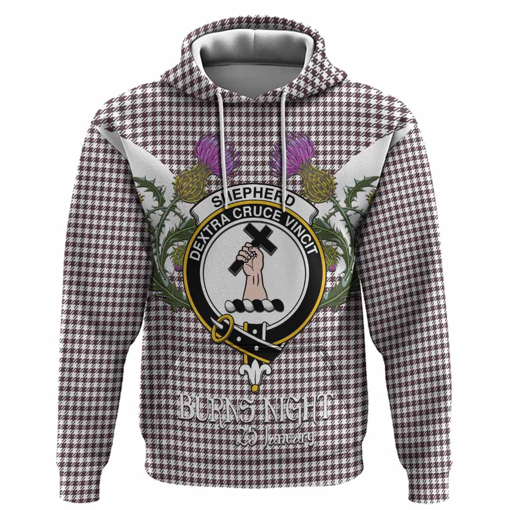 Shepherd Tartan Family Crest Hoodie Scottish Burns Night Thistle Floral