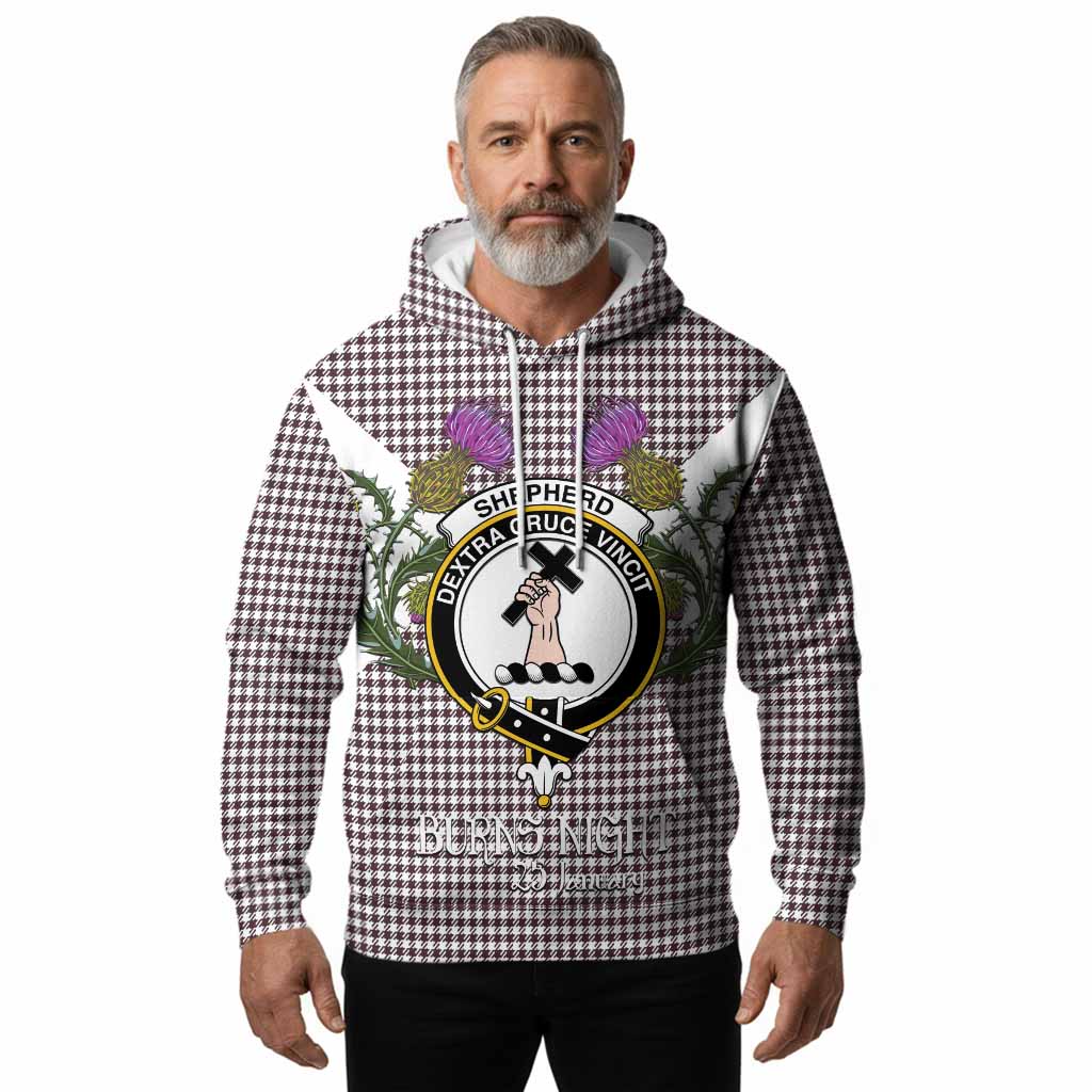 Shepherd Tartan Family Crest Hoodie Scottish Burns Night Thistle Floral