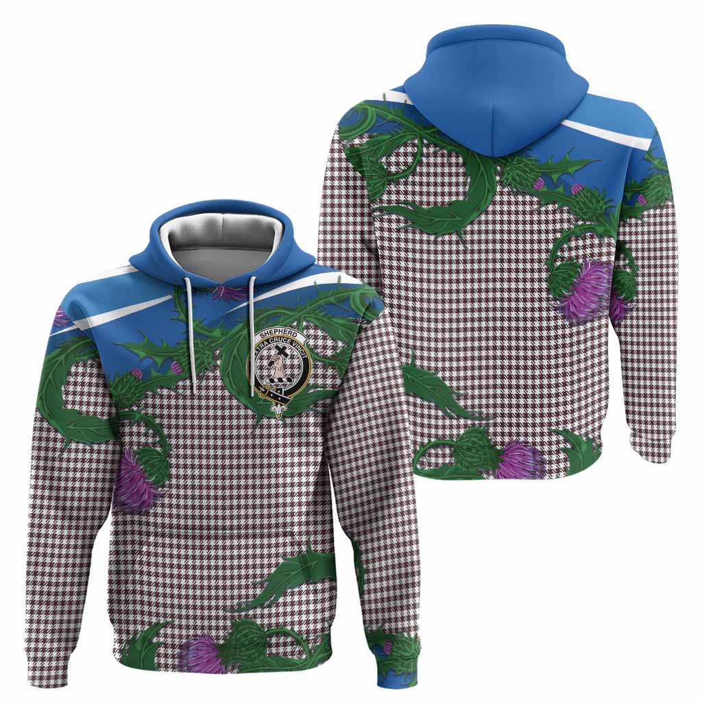 Shepherd Tartan Family Crest Hoodie Thistle in Minimalism
