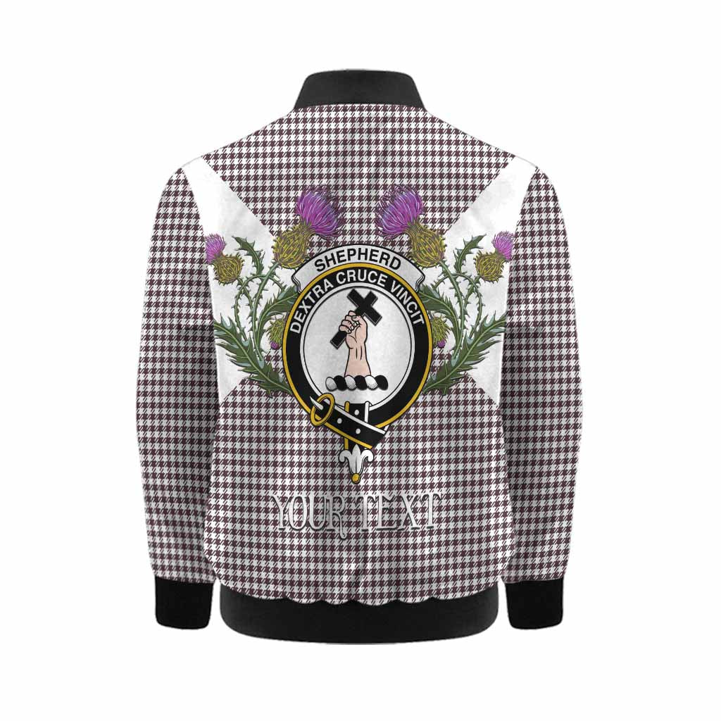 Shepherd Tartan Family Crest Kid Bomber Jacket Scottish Burns Night Thistle Floral