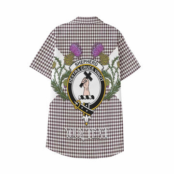 Shepherd Tartan Family Crest Kid Hawaiian Shirt Scottish Burns Night Thistle Floral