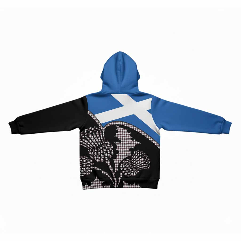 Shepherd Tartan Family Crest Kid Hoodie Scotland Thistle Floral Flag Style